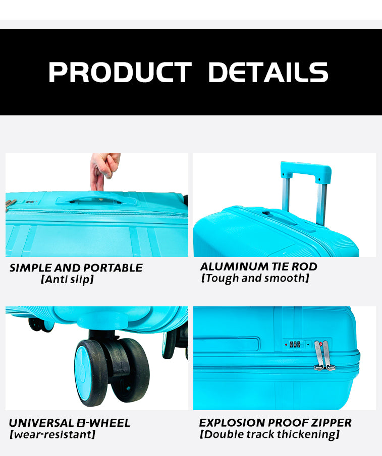 3Pcs Suitcase Set with 4 Spinner Wheels TSA Lock 20" 24" 28" Travel Trolley Case(3 Pcs Set PC+ABS-M6939