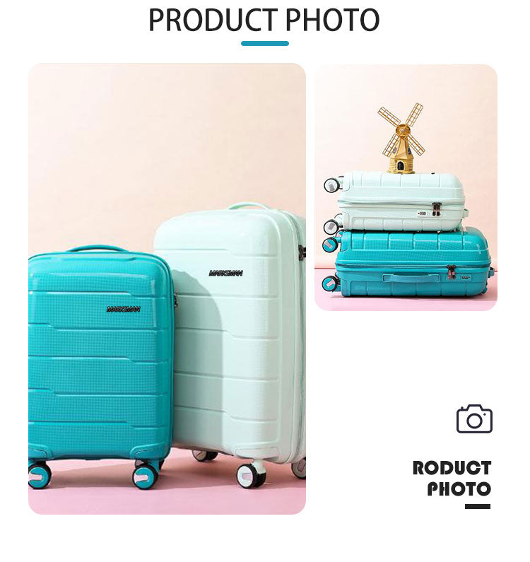 Suitcase Set with 8 Spinner Wheels TSA Lock 20" 24" 28" Travel Trolley Case PC+ABS-M6910