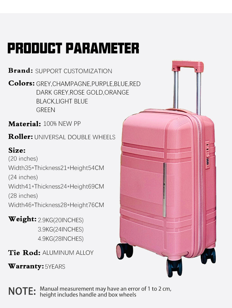 3Pcs Suitcase Set with 4 Spinner Wheels TSA Lock 20" 24" 28" Travel Trolley Case(3 Pcs Set PC+ABS-M6939