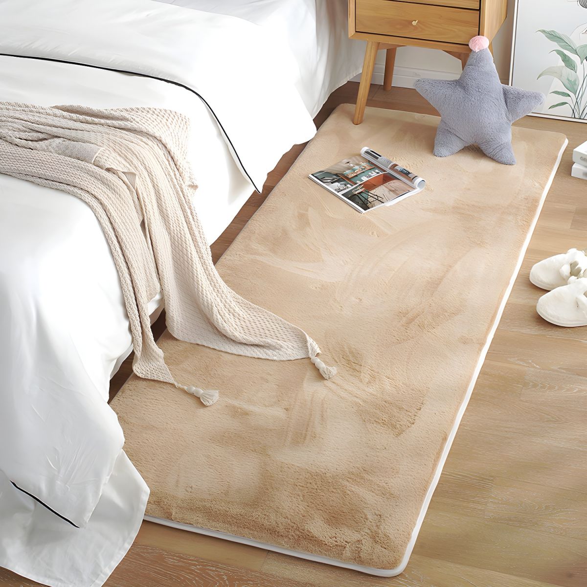 NATURAL FAUX RABBIT Rug Ultra Soft Plush Extra Large Rugs Living Room Wool Shaggy Fluffy