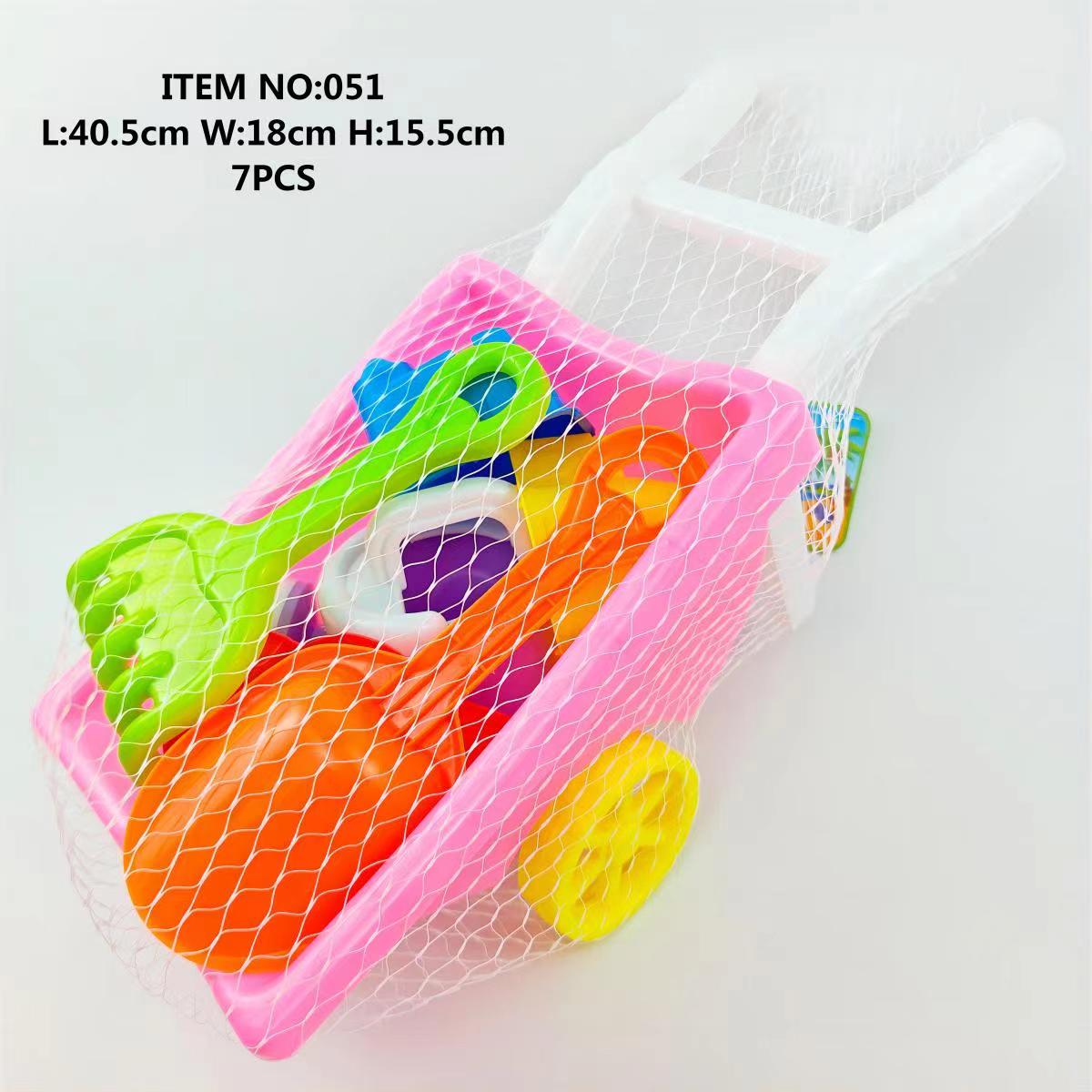 Beach Toy Set Wheelbarrow ,Wheelbarrow Beach Toy, Beach Sand Toy with Reusable Mesh Bag, Sand Water Wheel, Molds, , Beach Shovels Rakes Tool Kit, Beach Toys for Water Play