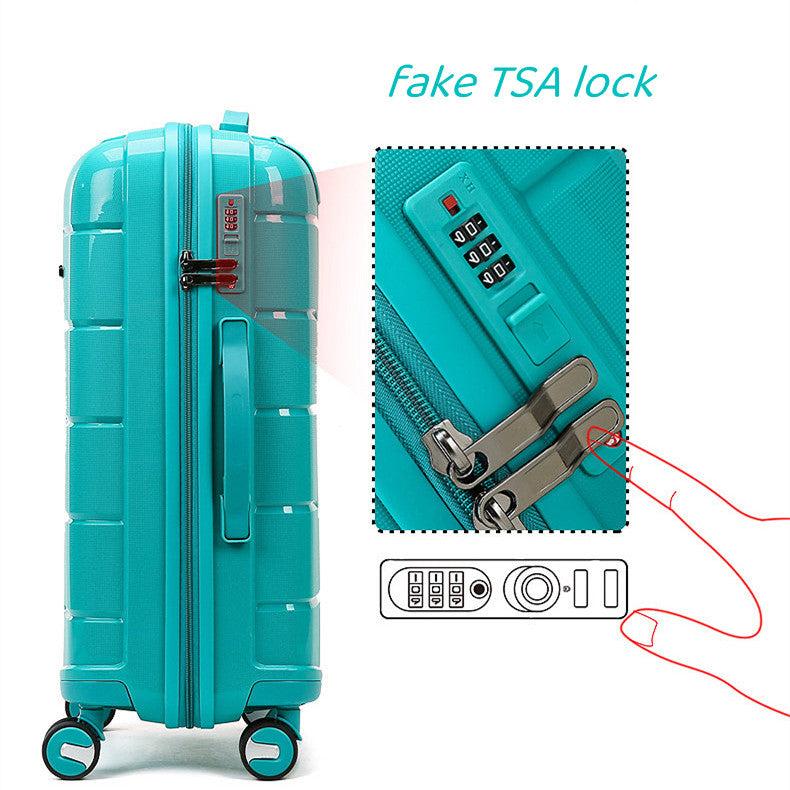 Suitcase Set with 8 Spinner Wheels TSA Lock 20" 24" 28" Travel Trolley Case PC+ABS-M6910