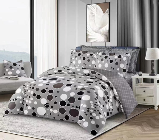 4 Piece (Super King)  Bedding Set 3D Design Duvet Cover Set Microfiber Printed Bedding Set with Pillow Cases and Extra Fitted Sheet Hypoallergenic