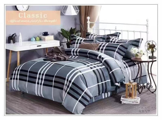 4 Piece (Super King)  Bedding Set 3D Design Duvet Cover Set Microfiber Printed Bedding Set with Pillow Cases and Extra Fitted Sheet Hypoallergenic