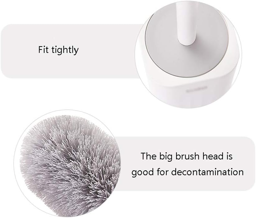 Toilet Brush, No Deep Ends, Cleaning Brush for Toilets, Wall Painting, Household, Bathroom, Toilet Brush with Holder, Toilet Brushes and Holder
