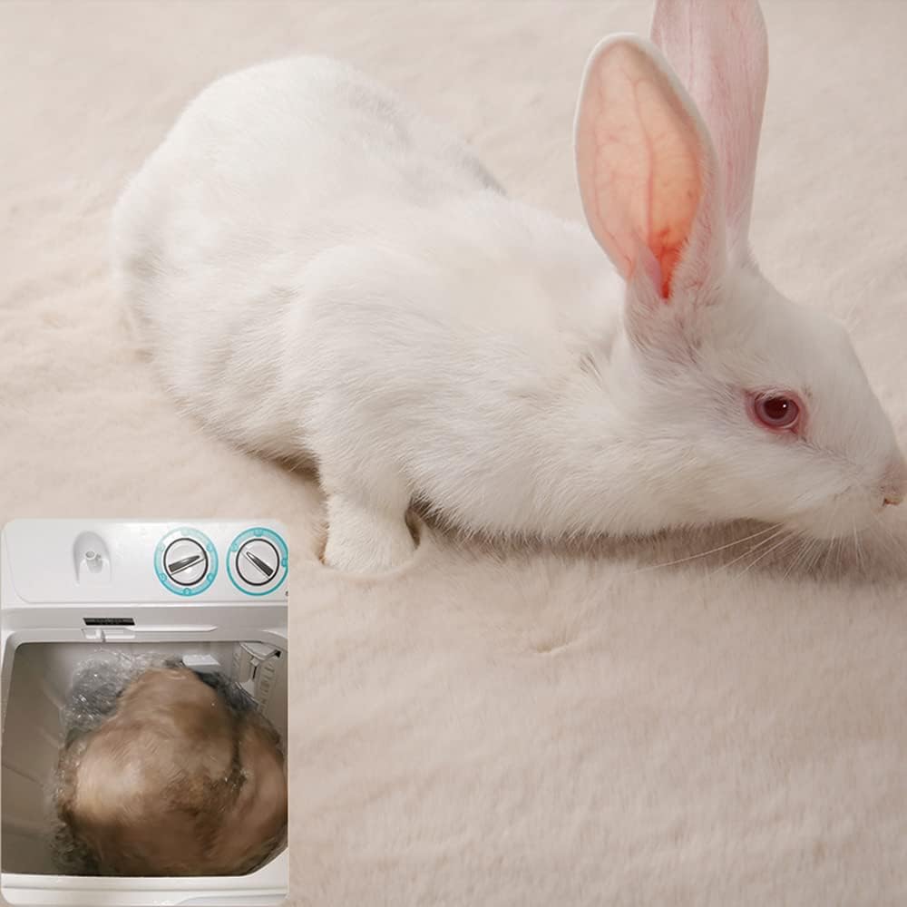 NATURAL FAUX RABBIT Rug Ultra Soft Plush Extra Large Rugs Living Room Wool Shaggy Fluffy
