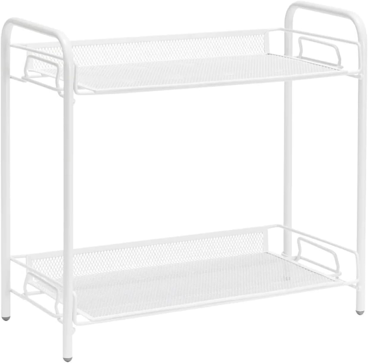 2-Tier Spice Rack, Kitchen Spice Rack, Height Adjustable, Foldable Spice Rack, Storage and Organization for Kitchen, Bathroom Storage Rack
