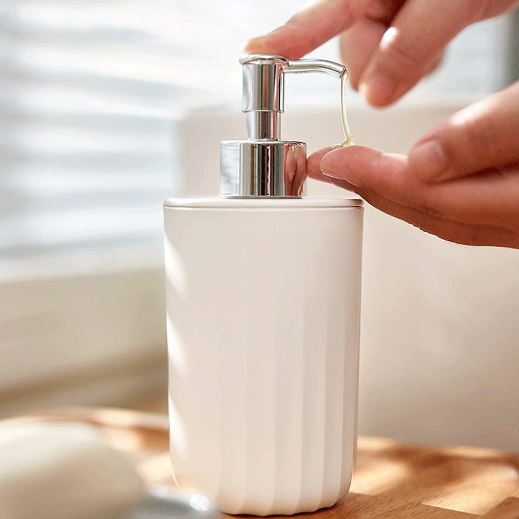 H.T.D Wave Pattern Soap Dispenser, Modern Farmhouse, BPA Free Plastic Press Bottles, Essential Oils And Lotions