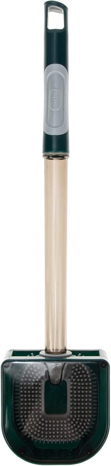 Silicone Toilet Brush and Holder Set, Deep Cleaning Bowl Toilet Brush with Soft Flexible Bristles and No-Slip Plastic Handle