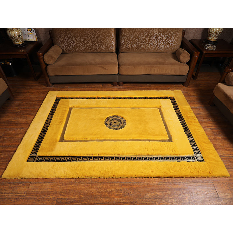 Faux Fur Rabbit Rug Ultra Soft With Gold Fur Rug, Shaggy And Leather Carpet 160x230