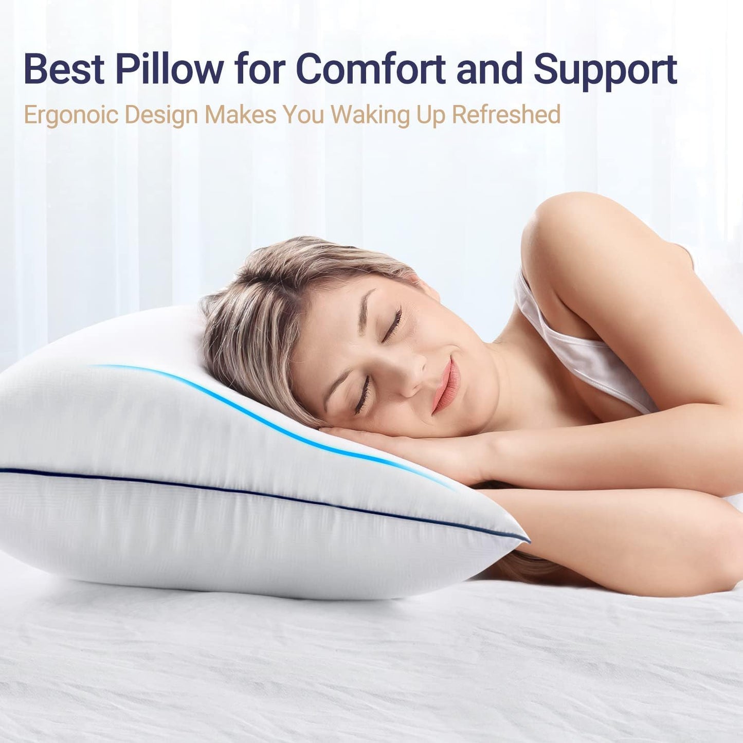 Luxury Hotel Pillows (1 Pack) - 100% Hypoallergenic Ultra Soft Microfibre Filling (50x75cm)