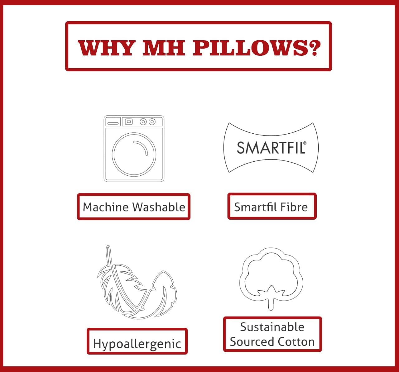 Home Pillows 2 Pack, Soft Support Bounce To Back Hotel Quality Extra Filling Bed Designed For Front, Side And Sleeper, Body ,100% Hypoallergenic Ultra Soft Microfibre Filling (50x75cm) (Copy) (Copy)