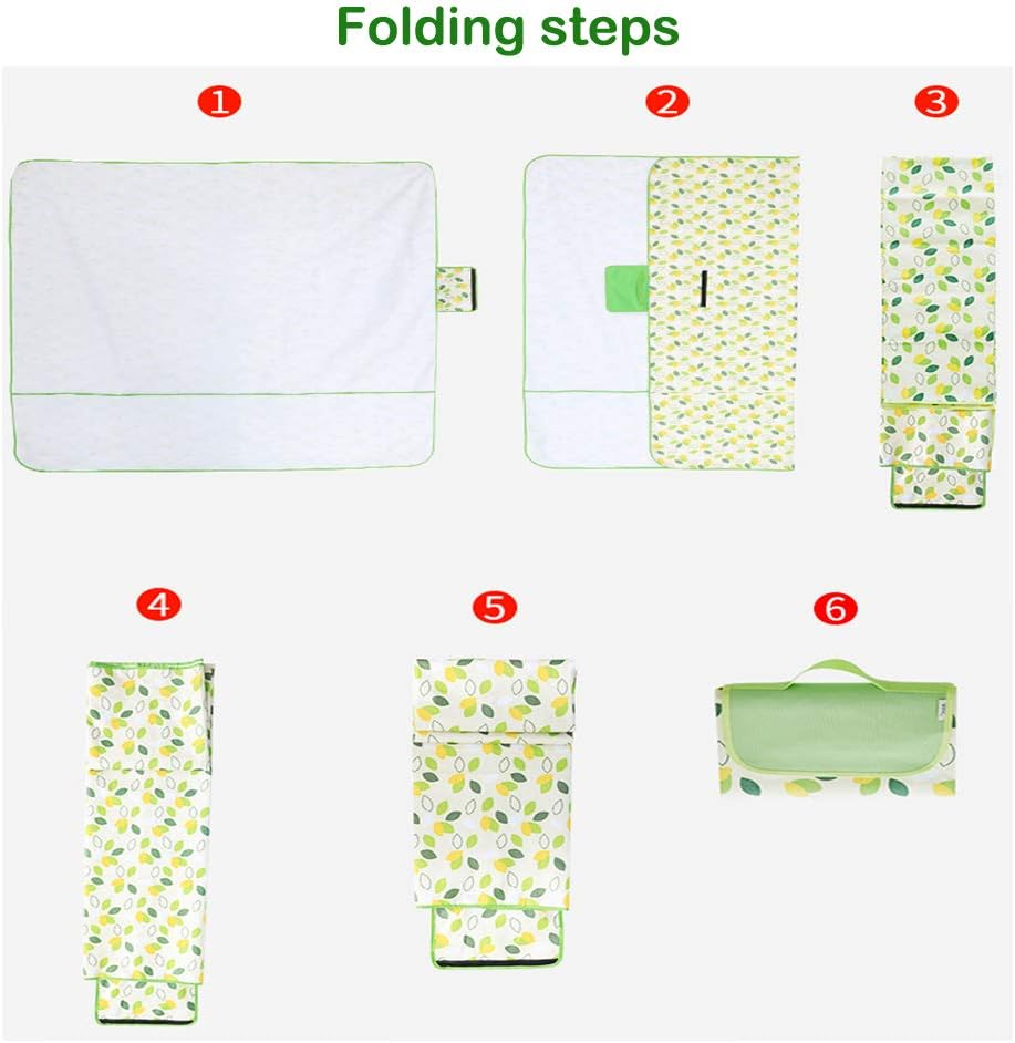 Picnic travel Blanket With Waterproof Backing, 200 x 200 cm Picnic Mat Foldable