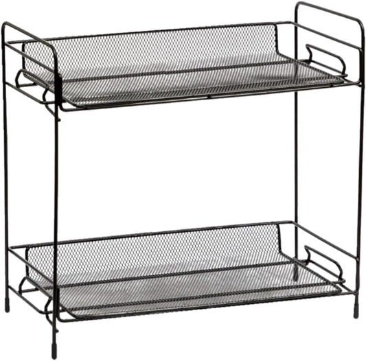 2-Tier Spice Rack, Kitchen Spice Rack, Height Adjustable, Foldable Spice Rack, Storage and Organization for Kitchen, Bathroom Storage Rack