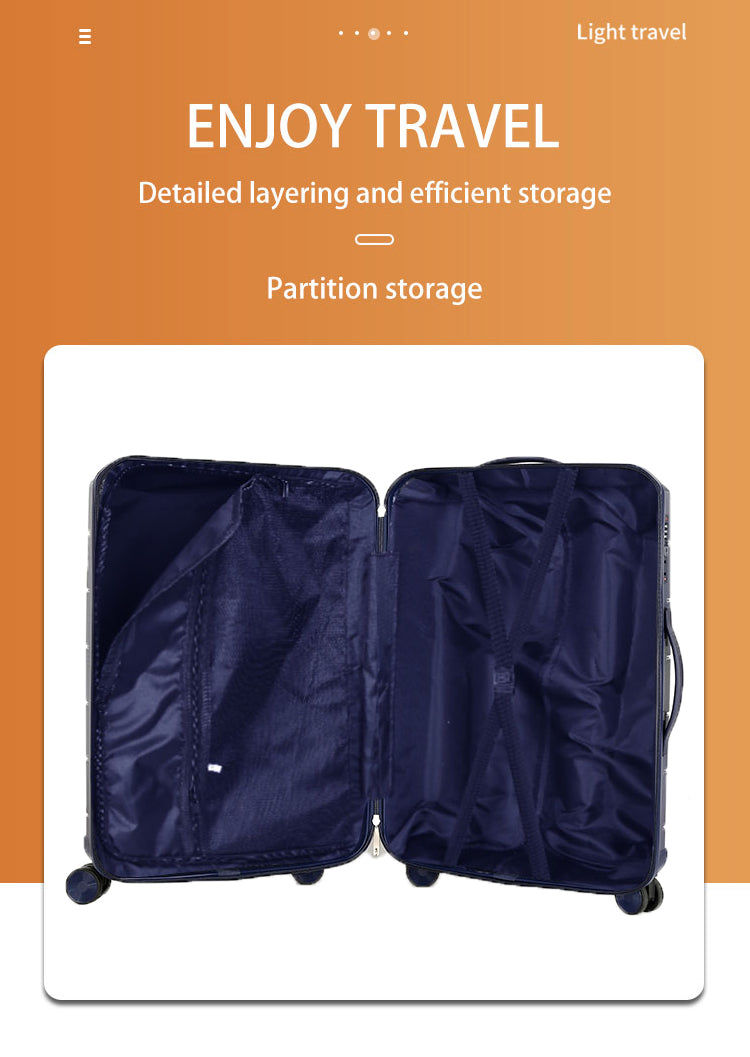 Suitcase Carry On Hand Cabin Luggage Lightweight Hard Shell Checked in Suitcase with 4 Spinner Wheels TSA Lock 13" 20" 24" 28" Travel Trolley Case PC+ABS-M6989