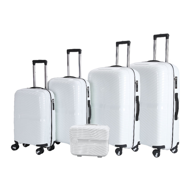 Suitcase Carry On Hand Cabin Luggage Lightweight Hard Shell Checked in Suitcase with 4 Spinner Wheels TSA Lock 13" 20" 24" 28" Travel Trolley Case PC+ABS-M6989
