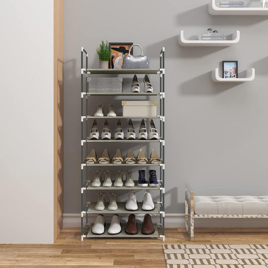 8 Tiers Shoe Rack Tall Shoe Racks Shelves Standing Storage Organizer for 40 Pairs Shoes