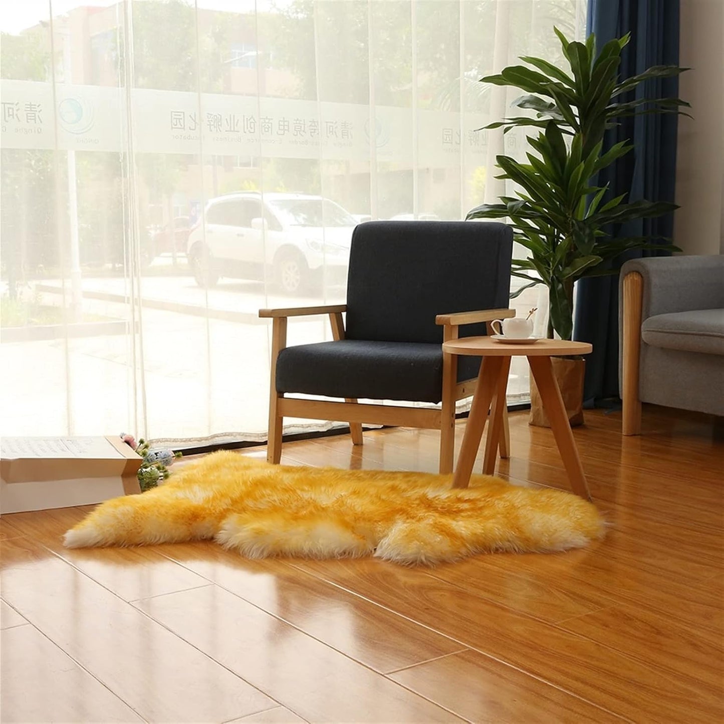 Real Genuine Sheepskin Rug Natural Sheepskin Throw Real Full Sheepskin Rugs Fluffy Fur Rug Authentic Sheepskin Seat Covers For Chairs Sheepskin Seat Pads Cushion White (70X100cm)(Double: 210x80cm)