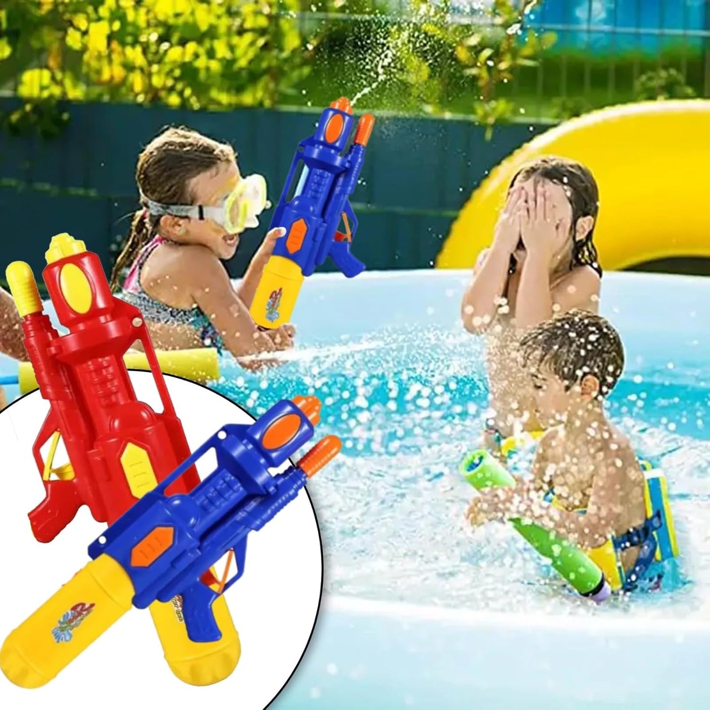Water Guns for Summer, Long Range Pump Toys, Colourful Plastic, Water Super Gun, Easy to Use, Sturdy and Durable, Lightweight and Portable, Assorted Colour ,water pump gun for kids -2823-31B+31A