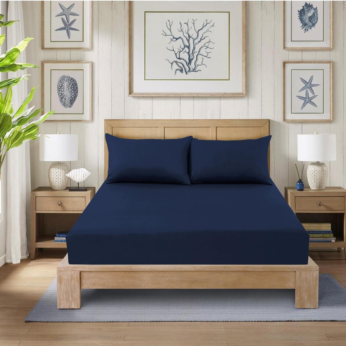 Fitted Bed Sheet Poly Cotton Percale Easy Care Plain Dyed Bed Sheet