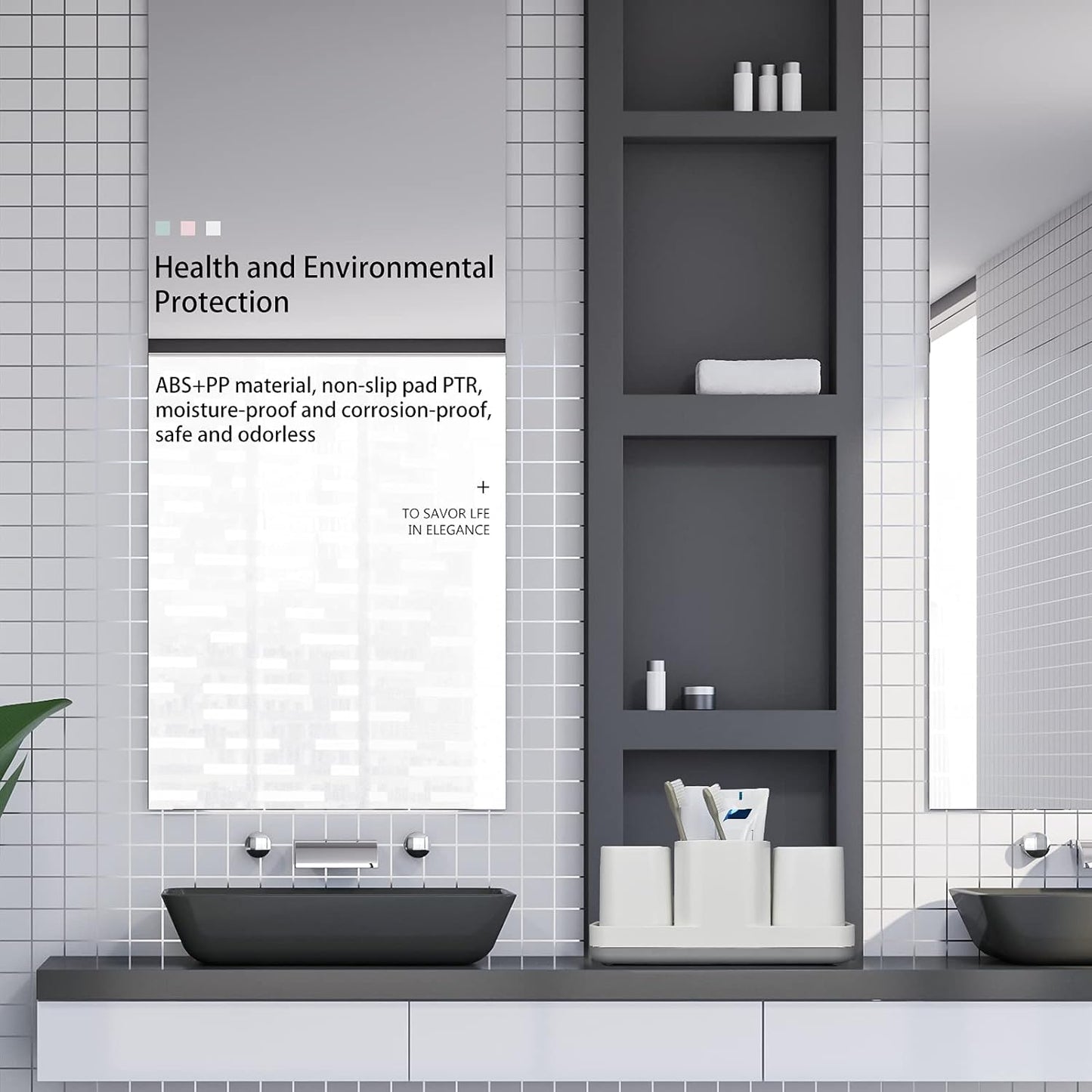 TOOTHBRUSH HOLDER AND GARGLE CUP SET