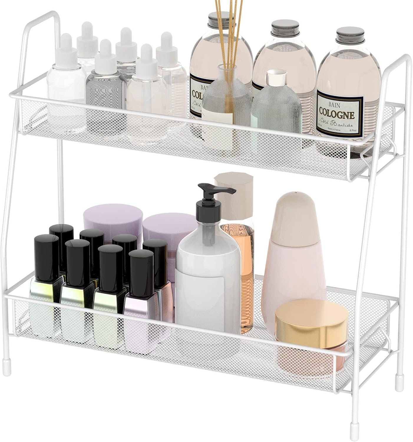 2 Tier Bathroom organiser - 17D x 36W x 33H CM Small Bathroom Counter Storage Kitchen Storage & Organisation for Countertop Home and Office