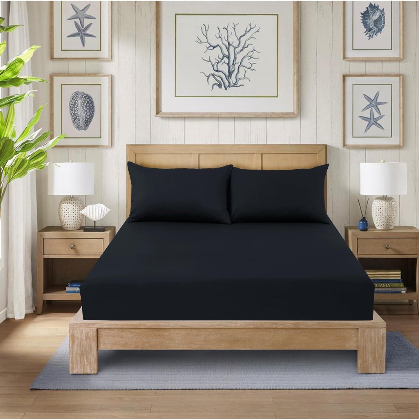 Fitted Bed Sheet Poly Cotton Percale Easy Care Plain Dyed Bed Sheet