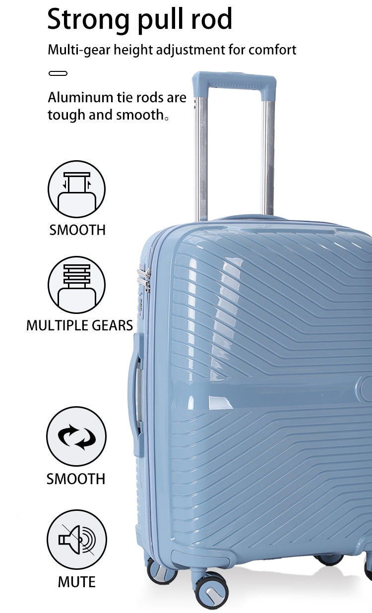 Suitcase Carry On Hand Cabin Luggage Lightweight Hard Shell Checked in Suitcase with 4 Spinner Wheels TSA Lock 13" 20" 24" 28" Travel Trolley Case PC+ABS-M6989