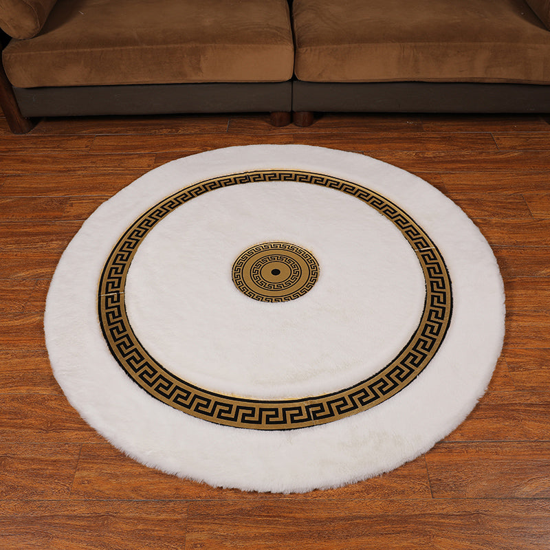 Faux Fur Rabbit Round Area Rug 120x120