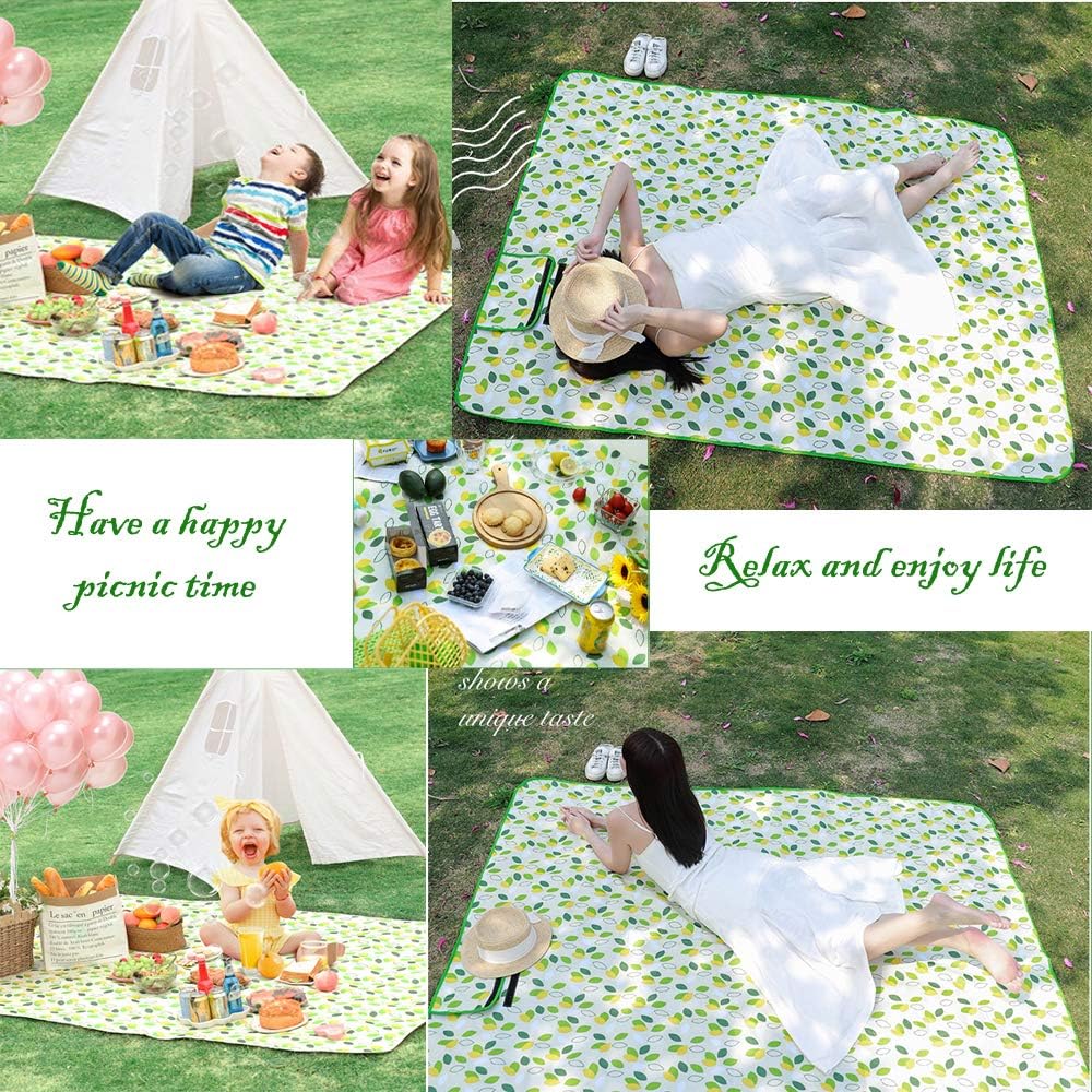 Picnic travel Blanket With Waterproof Backing, 200 x 200 cm Picnic Mat Foldable