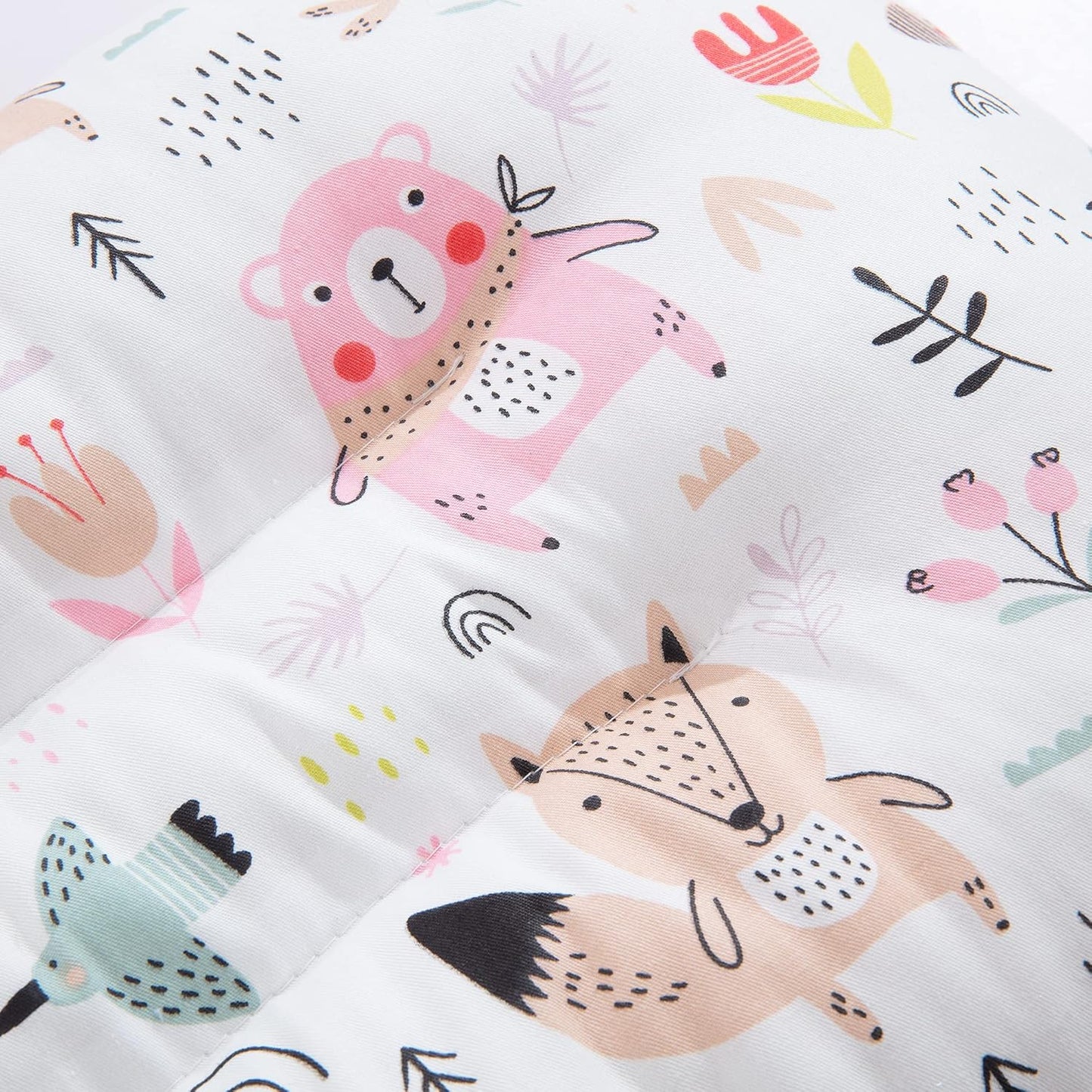 Flat Head kids Pillow | Prevents & Corrects Plagiocephaly | Breathable 3D Air Mesh | Soft Organic Cotton | Completely Washable | Newborn Head Shaping | Safari Animals (1 Pack)