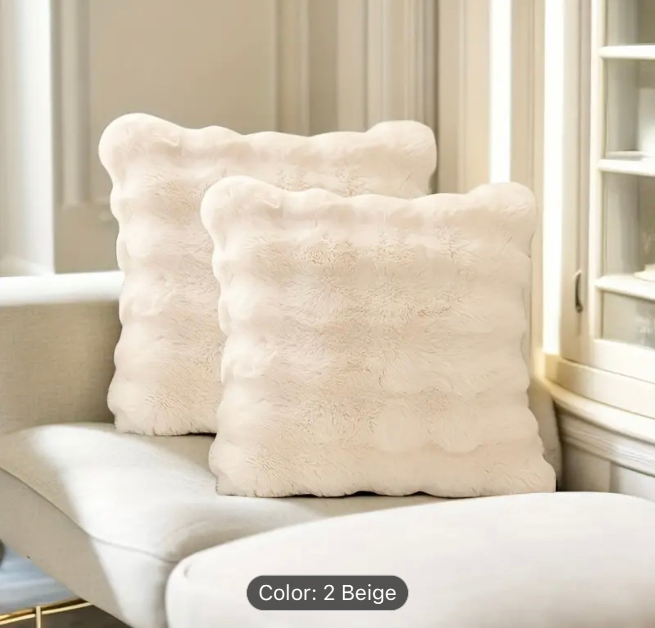 Cushion cover, Decorative Pillow Case Practical Faux Rabbit