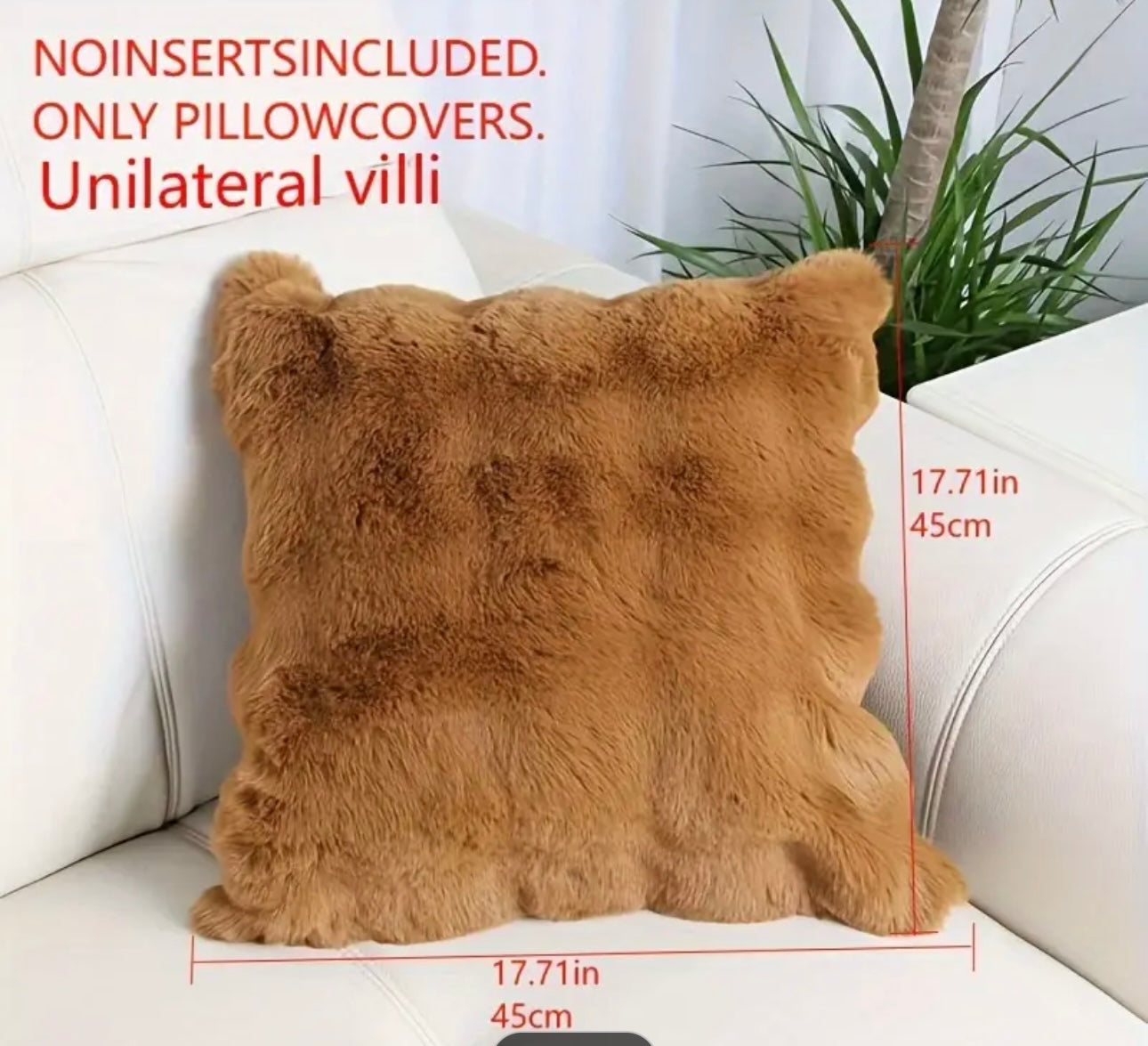 Cushion cover, Decorative Pillow Case Practical Faux Rabbit