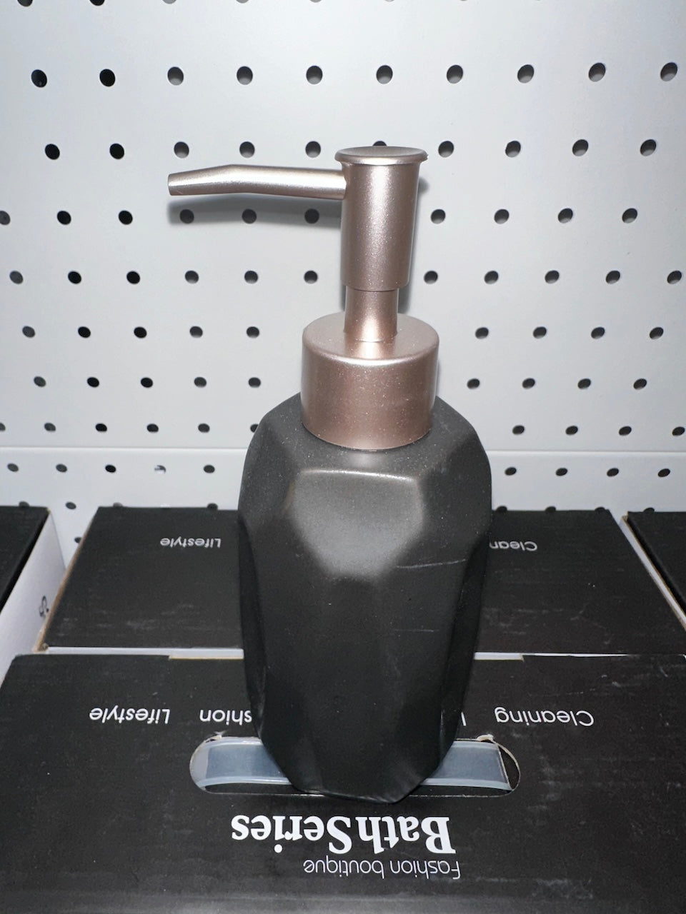 4-Piece Black Waves Effect Ceramic Bathroom Accessory, Includes Liquid Soap or Lotion Dispenser, Toothbrush Holder, Tumbler, Soap Dish