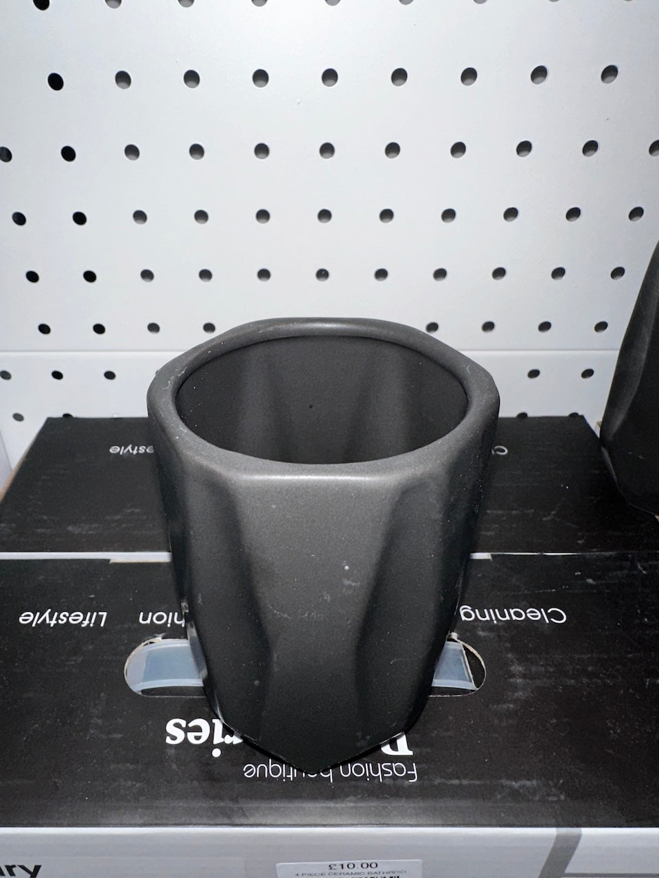 4-Piece Black Waves Effect Ceramic Bathroom Accessory, Includes Liquid Soap or Lotion Dispenser, Toothbrush Holder, Tumbler, Soap Dish