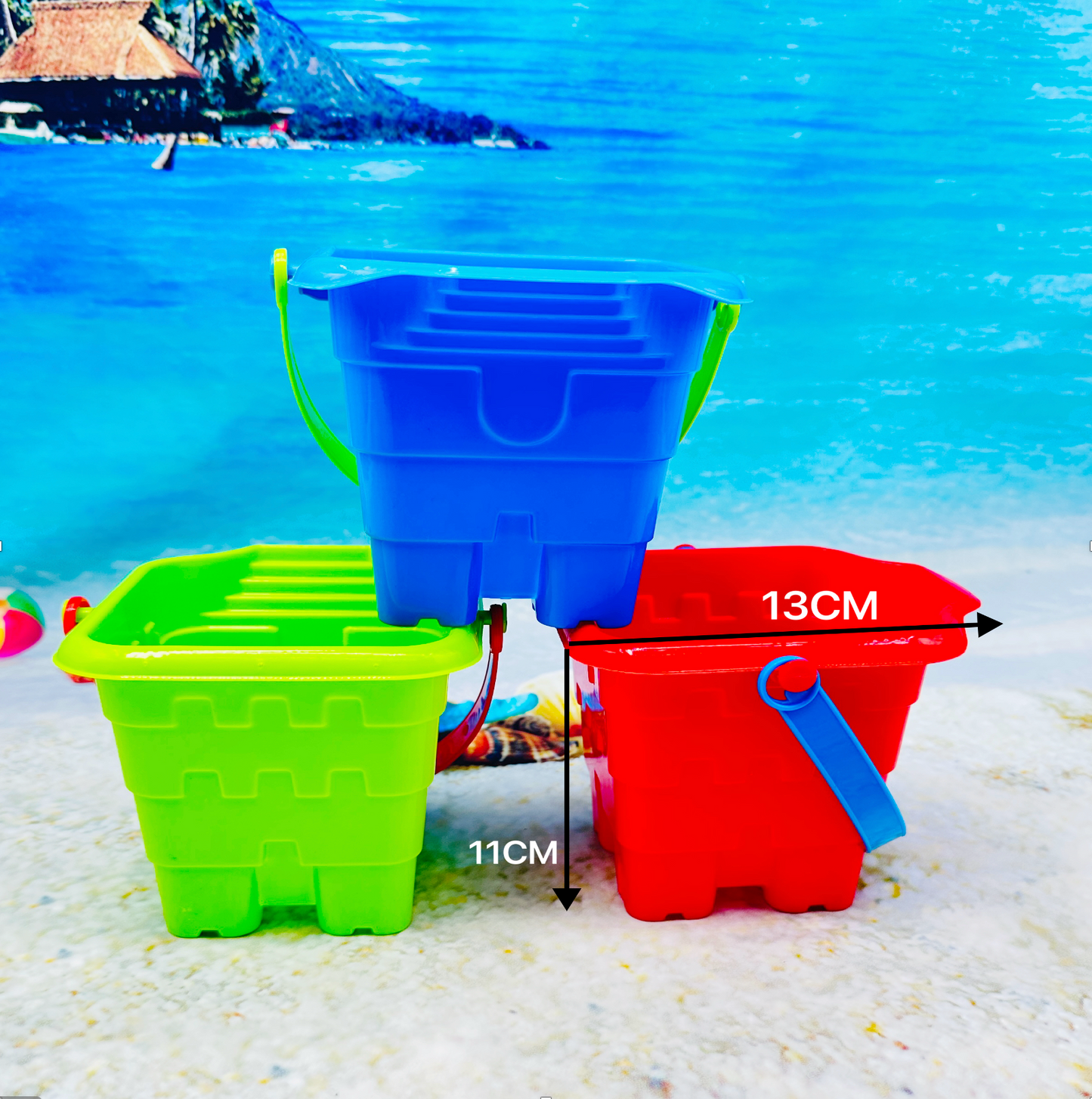 beach sand castle bucket