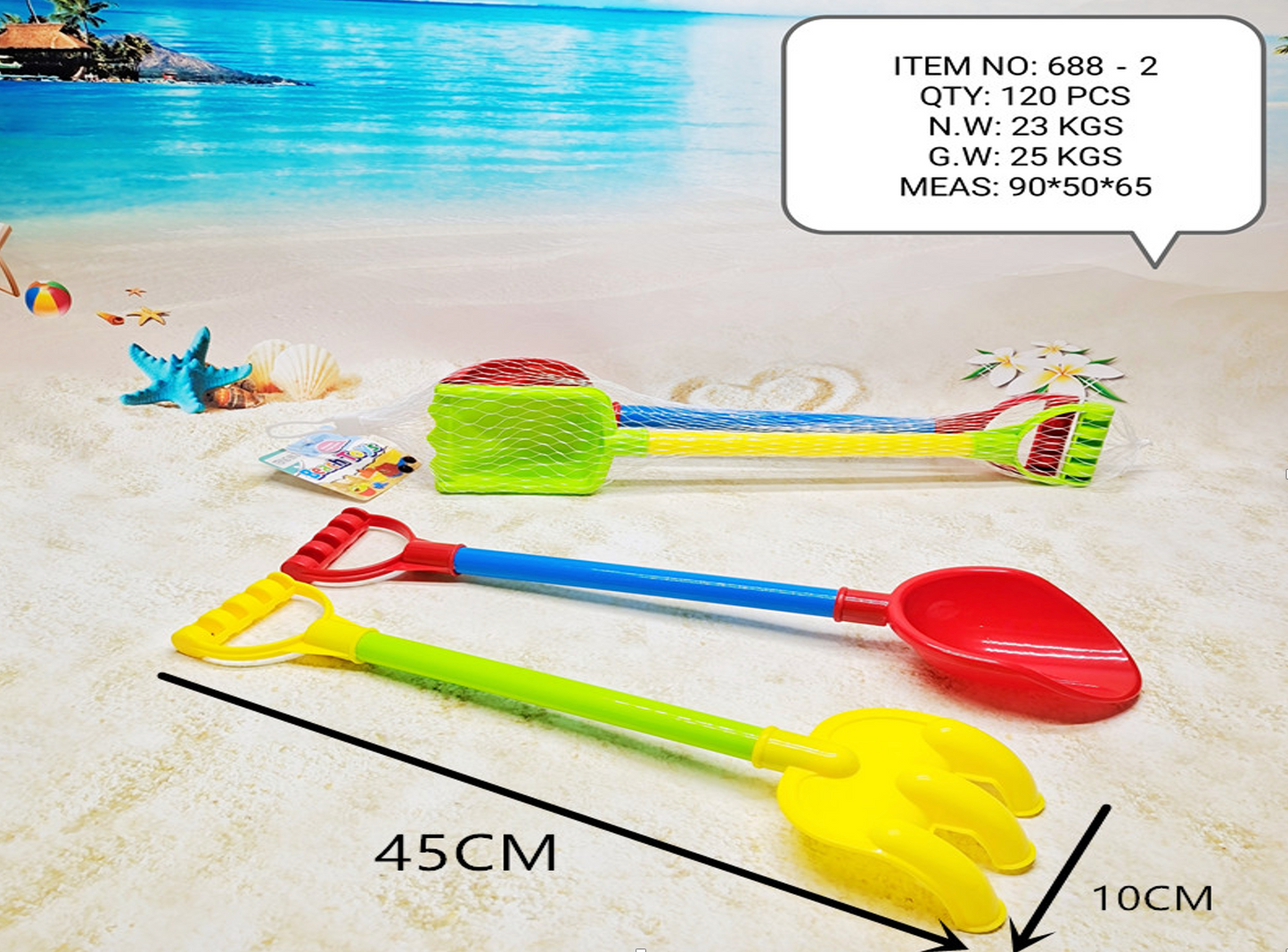 beach toys Set 2pcs, Beach Sand Shovel Plastic Garden Sand Shovel for Kid Beach Toy 2PCS -688-2