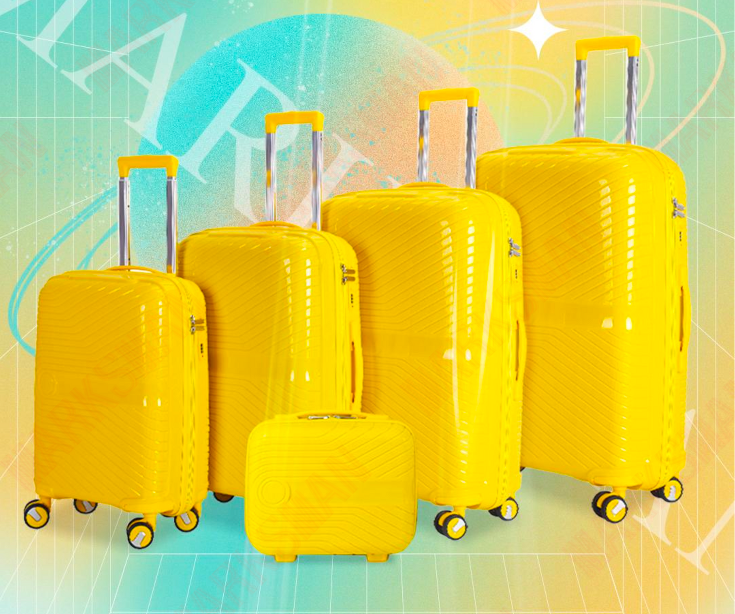 Suitcase Carry On Hand Cabin Luggage Lightweight Hard Shell Checked in Suitcase with 4 Spinner Wheels TSA Lock 13" 20" 24" 28" Travel Trolley Case PC+ABS-M6989