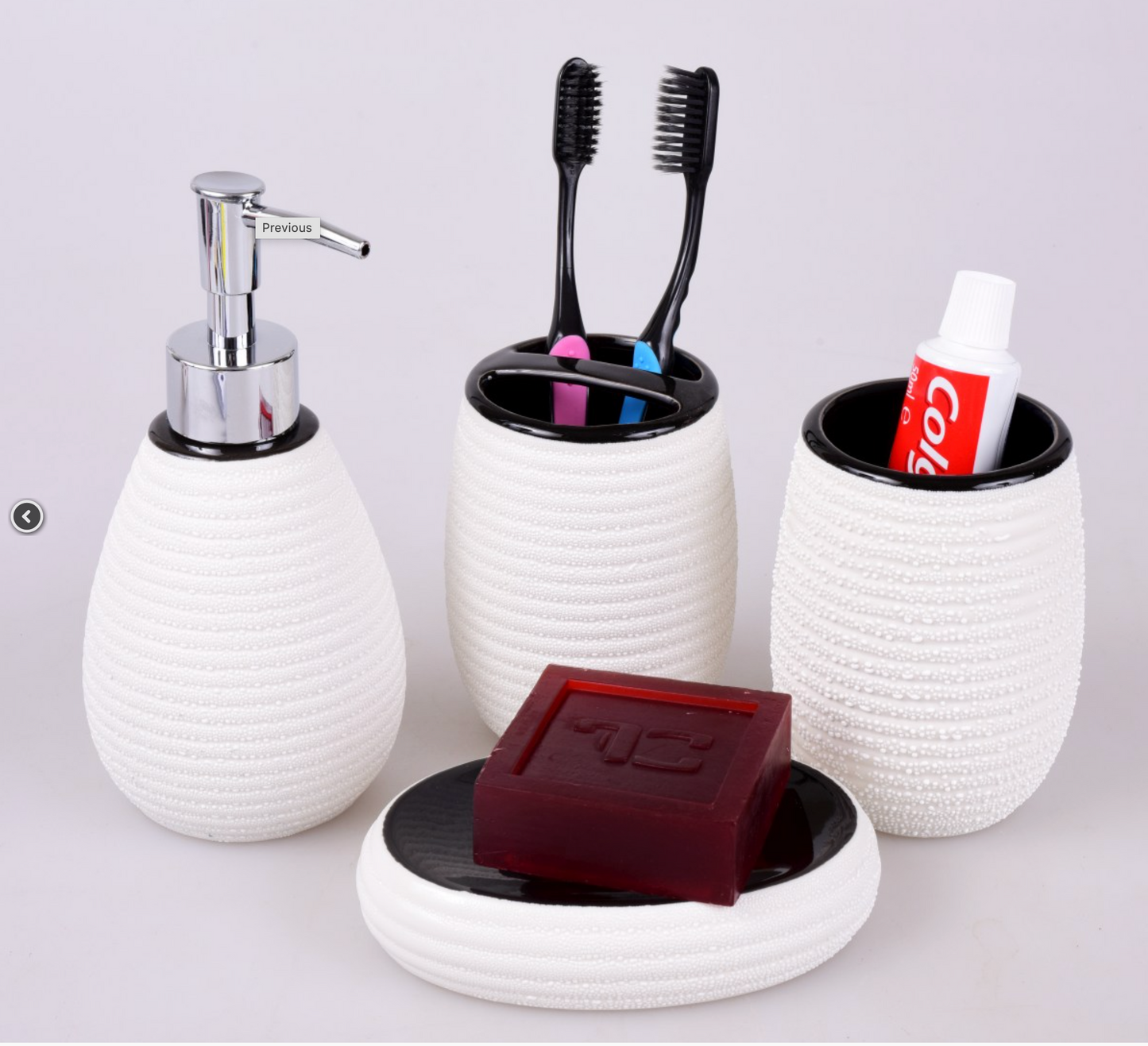 Bathroom Accessories Set Vintage Handmade Ceramic Bathroom 4-Piece Toilet Set - Lotion Soap Dispenser Toothbrush Holder Soap Dish and Mouthwash Cup Bathroom Soap Dispenser