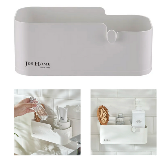 WALL-MOUNTED TRACELESS STICKER STORAGE RACK , Organizer and Storage, Kitchen Bathroom