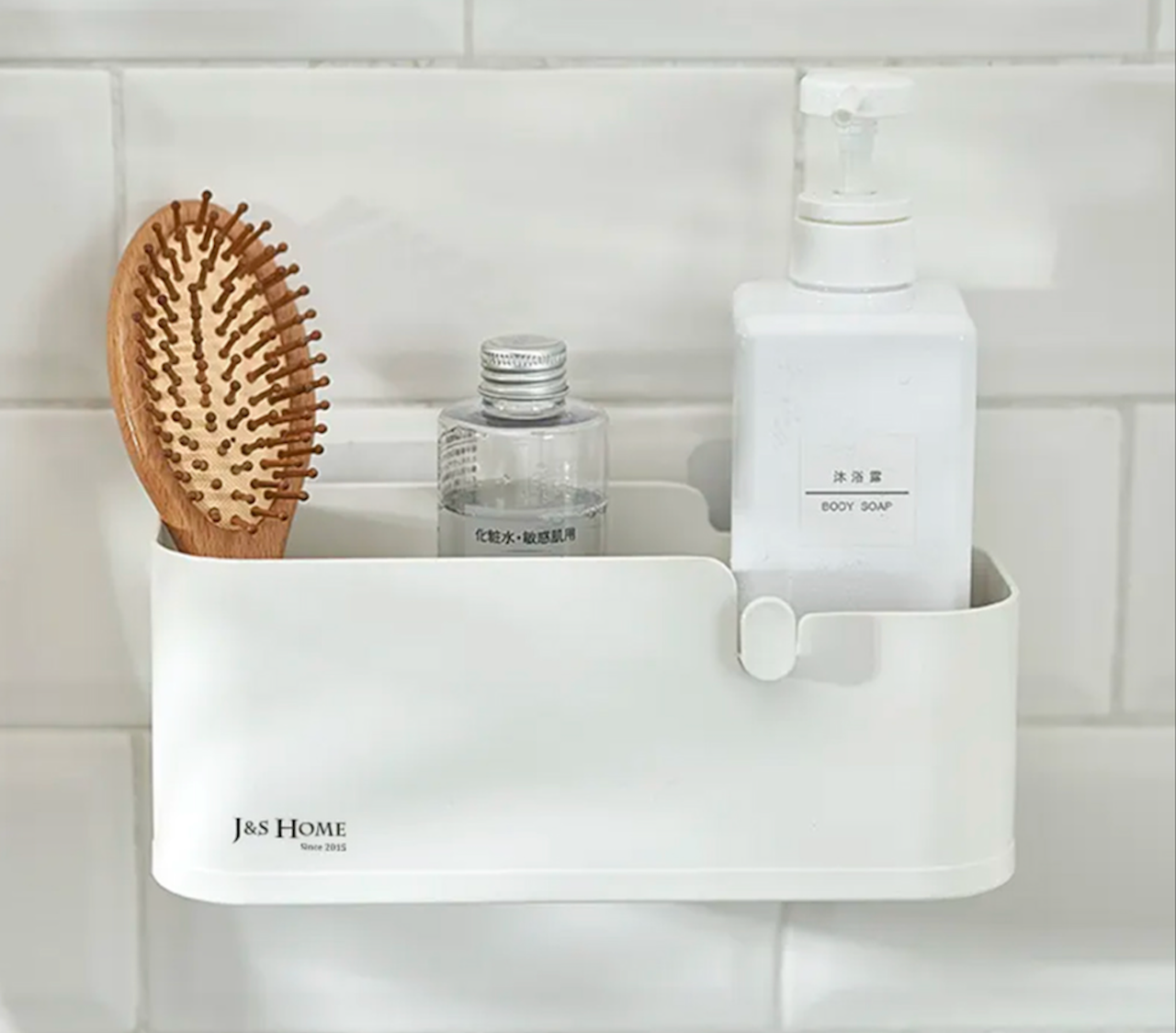 WALL-MOUNTED TRACELESS STICKER STORAGE RACK , Organizer and Storage, Kitchen Bathroom