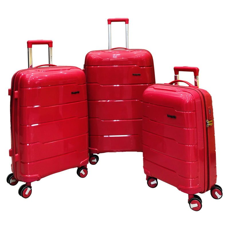 Suitcase Set with 8 Spinner Wheels TSA Lock 20" 24" 28" Travel Trolley Case PC+ABS-M6910
