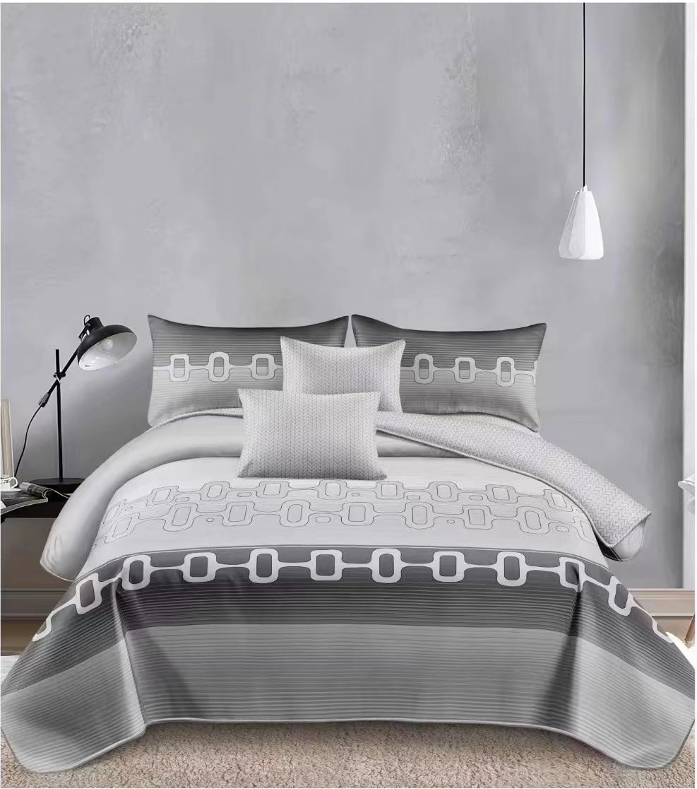 4 Piece (Super King)  Bedding Set 3D Design Duvet Cover Set Microfiber Printed Bedding Set with Pillow Cases and Extra Fitted Sheet Hypoallergenic