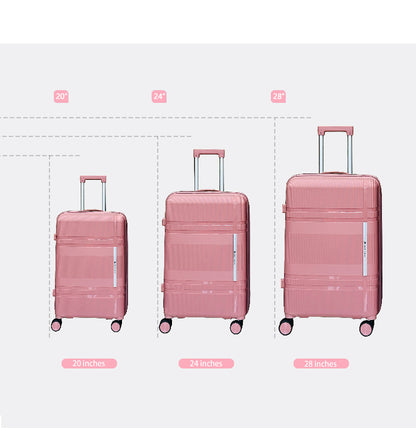 3Pcs Suitcase Set with 4 Spinner Wheels TSA Lock 20" 24" 28" Travel Trolley Case(3 Pcs Set PC+ABS-M6939