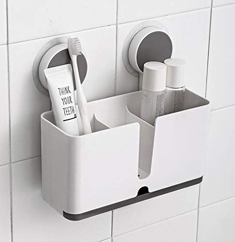 Wall-Mounted powerful Traceless Sicker multi- Functional Storage rack ,Multifunctional Wall Mounted Toothbrush Holder Bathroom Accessories Self Adhesive Shelf Without Drilling Storage