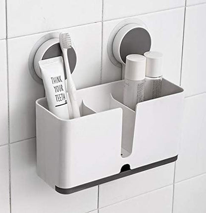 Wall-Mounted powerful Traceless Sicker multi- Functional Storage rack ,Multifunctional Wall Mounted Toothbrush Holder Bathroom Accessories Self Adhesive Shelf Without Drilling Storage