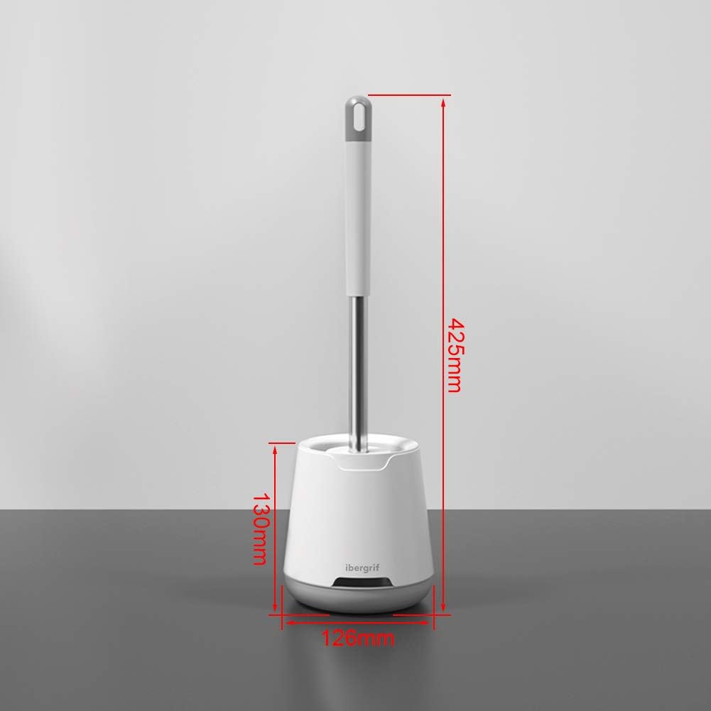 Toilet Brushes and Holder Set ,Wall Mounted Toilet Brush Grey, Silicone Toilet Bristle Brush with Holder for Bathroom Cleaning ,