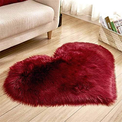 Heart Shaped Love Soft Faux Sheepskin Fur Rugs (90 X 70cm)