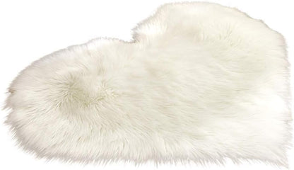 Heart Shaped Love Soft Faux Sheepskin Fur Rugs (90 X 70cm)