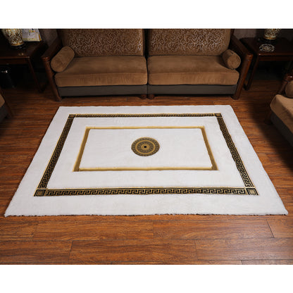 Faux Fur  Rabbit Rug Ultra Soft With Gold Fur Rug, Shaggy And Leather Carpet  160x230